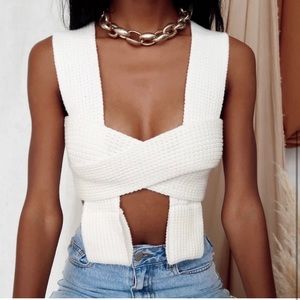 12th Tribe Knit Wrap Top Small/Medium